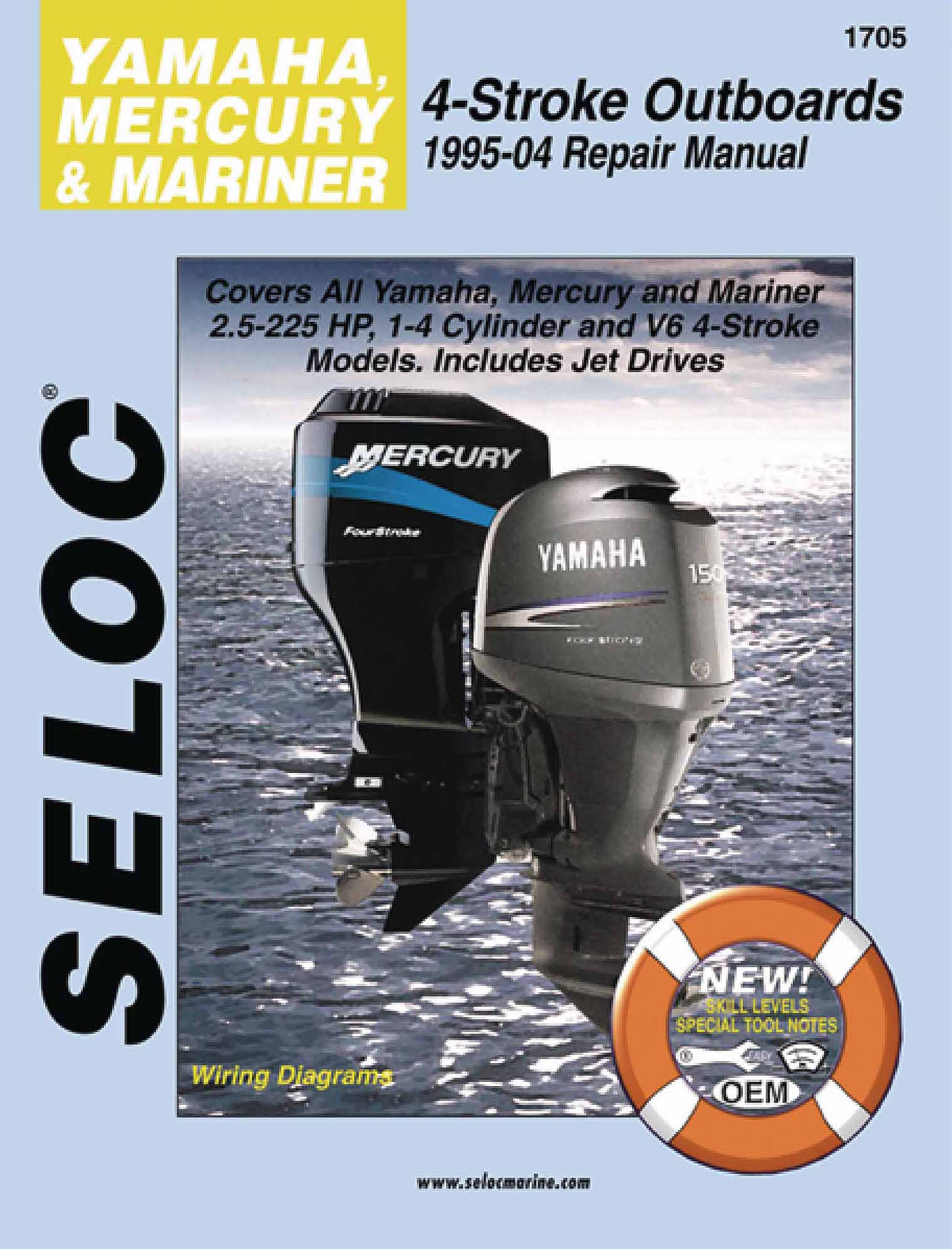 Seloc, Yamaha Mercury & Mariner 2.5 - 225HP V6 4-Stroke 1995-2004