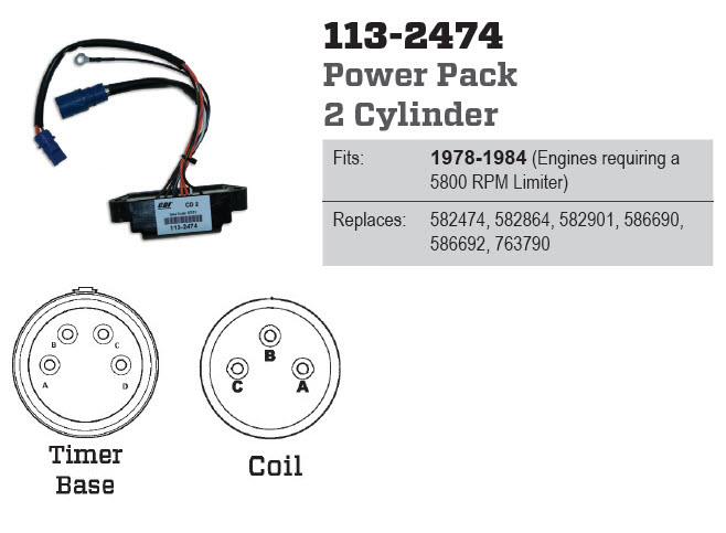 CDI Electronics 113-2474 - Power Pack CD2, 586692, 586690, 582901