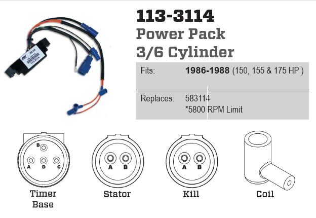 CDI Electronics 113-3114 - Power Pack, 583114
