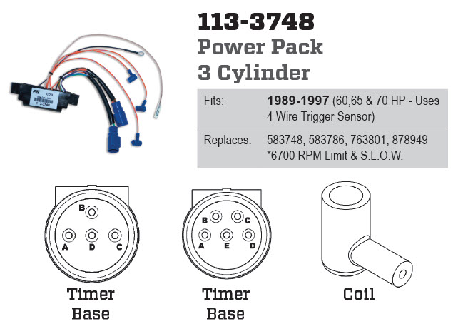 CDI Electronics 113-3748 - Power Pack 3/6, 6700, 583748