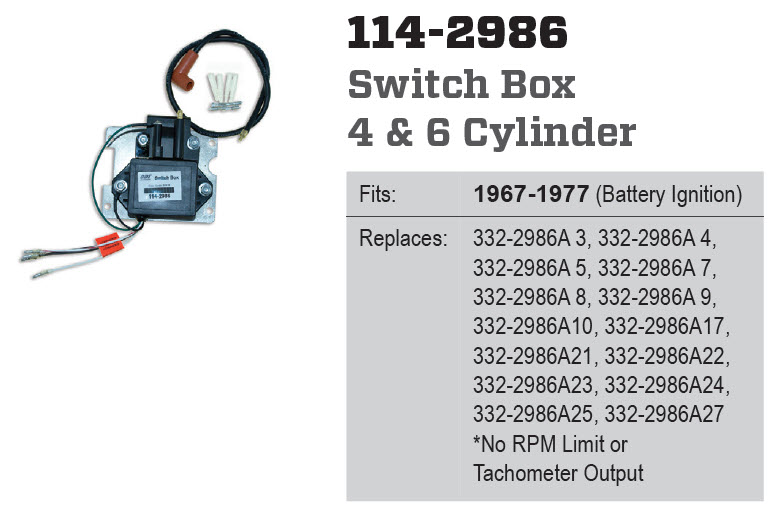 CDI Electronics 114-2986 - Switch Box, Kit, 332-2986A21