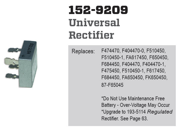 CDI Electronics 152-9209 - Universal Rectifier, 20 AMP