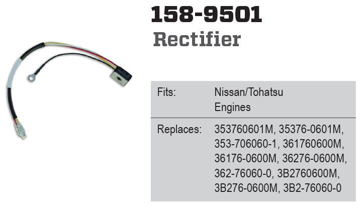 CDI Electronics 158-9501 - RECTIFIER - SUZUKI