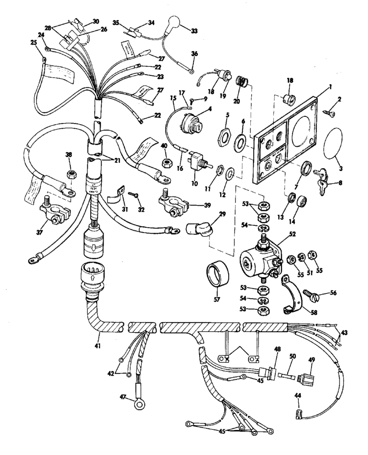 Evinrude Instruments And Cable Group Parts For 1969 85hp