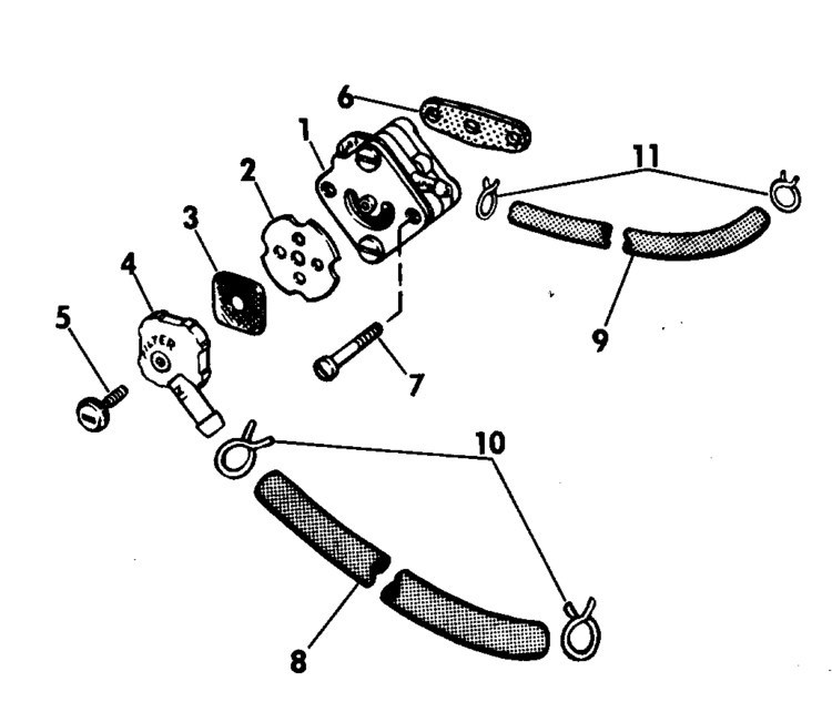 Evinrude Fuel Pump Parts for 1973 9.5hp 9322B Outboard Motor 9 9 evinrude fuel pump diagram 