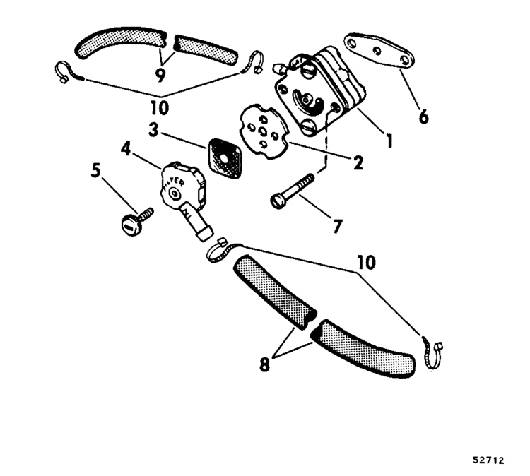 fuel pump Parts for 1975 9.9hp 10554c Outboard Motor 9 9 evinrude fuel pump diagram 