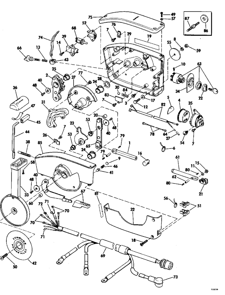 Evinrude Remote Control Parts for 1977 70hp 70773S Outboard Motor