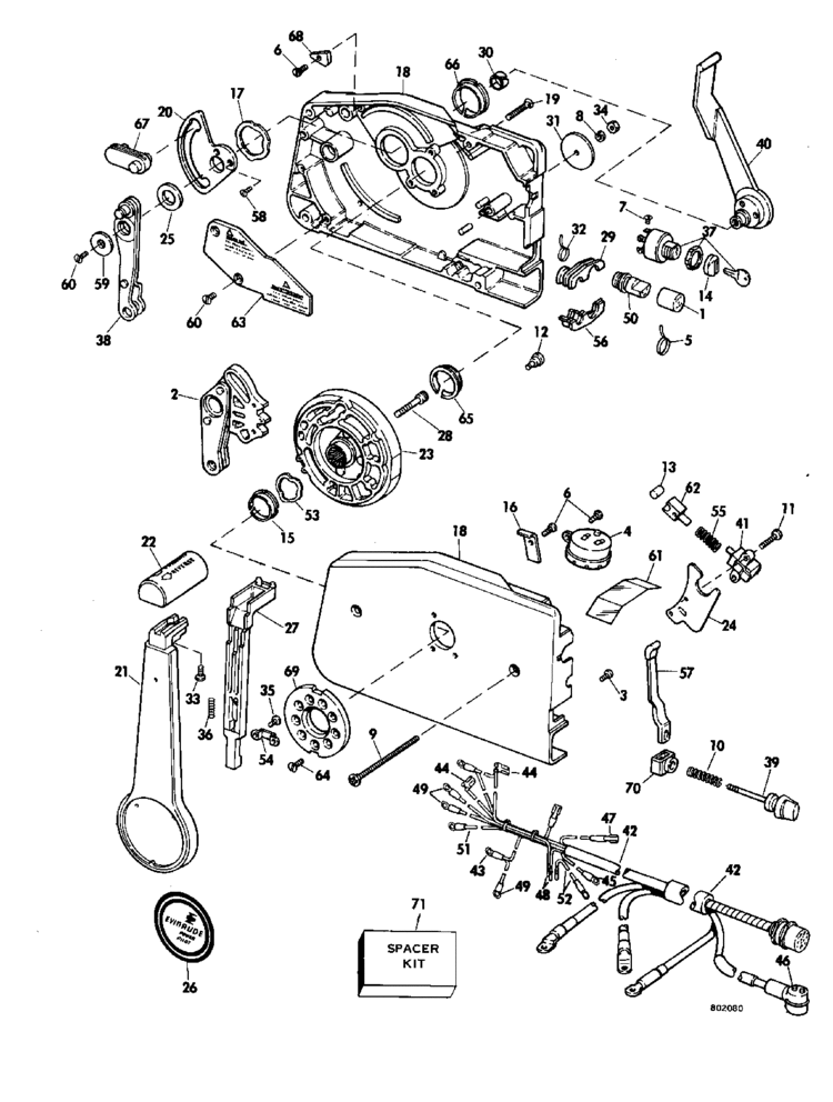 Evinrude Remote Control Parts For 1980 60hp E60elcsr