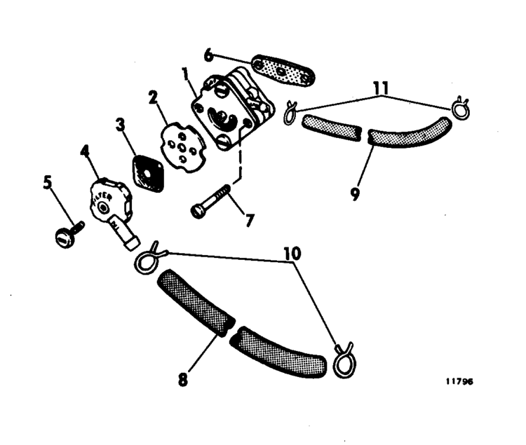 Evinrude Fuel Pump Parts for 1971 18hp 18102S Outboard Motor international engine diagrams 