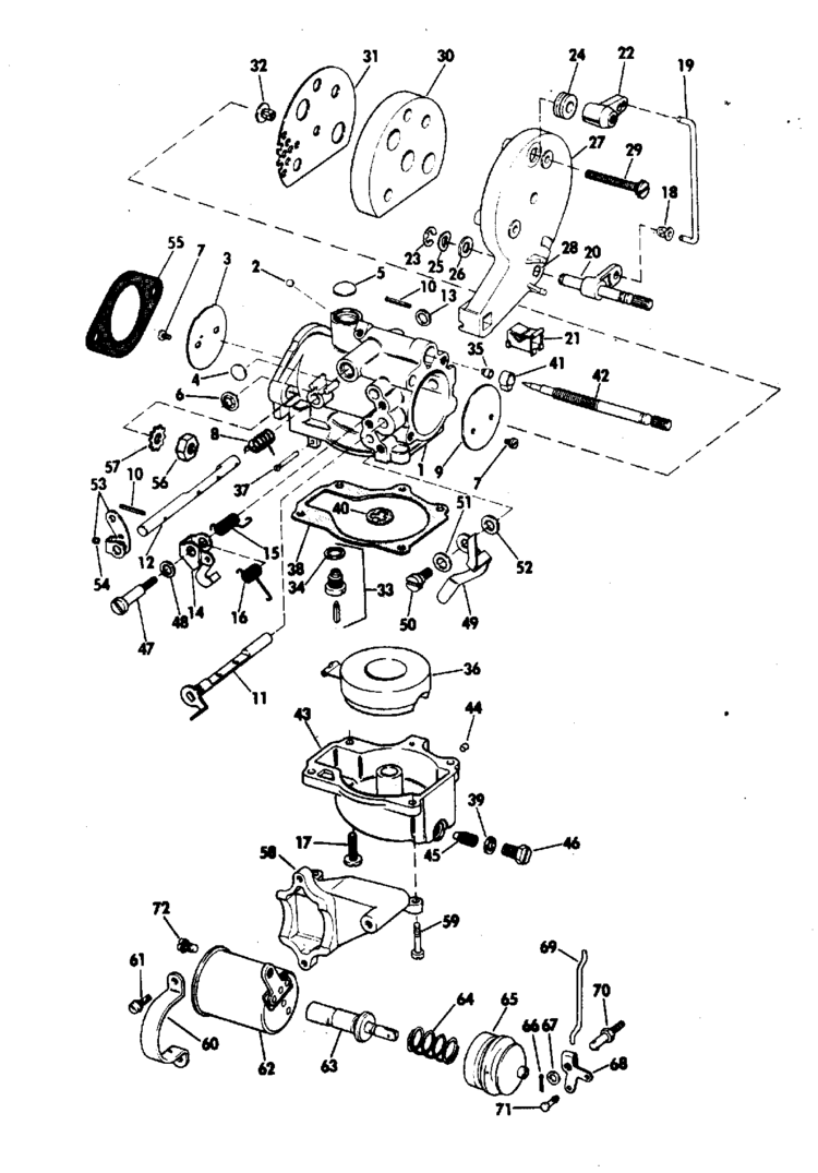 Evinrude Carburetor Parts For 1972 25hp 25202r Outboard Motor