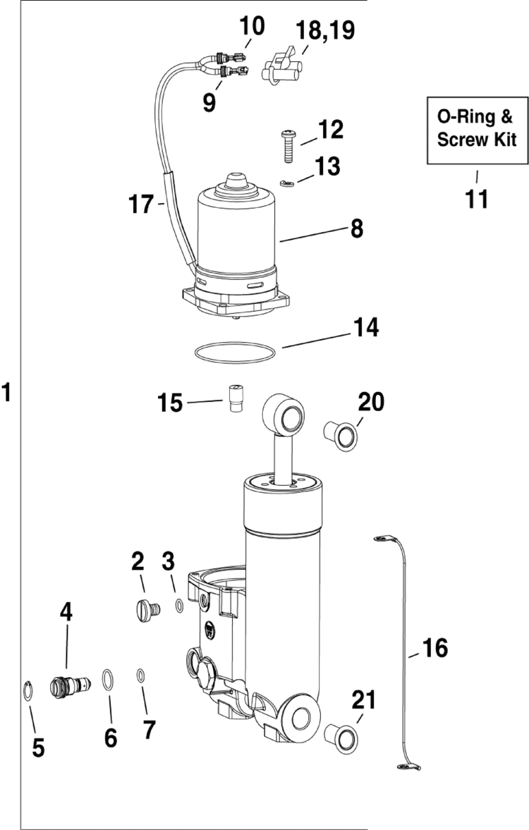 Evinrude Trim U0026 Tilt Hydraulic Assembly Parts For 2006