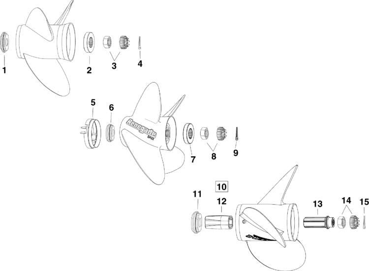 Evinrude Propeller Hardware Parts for 2010 200hp ... international motor diagrams 