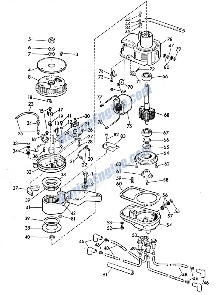 Evinrude And Distributor Parts for 1961 75hp 50524A Outboard Motor