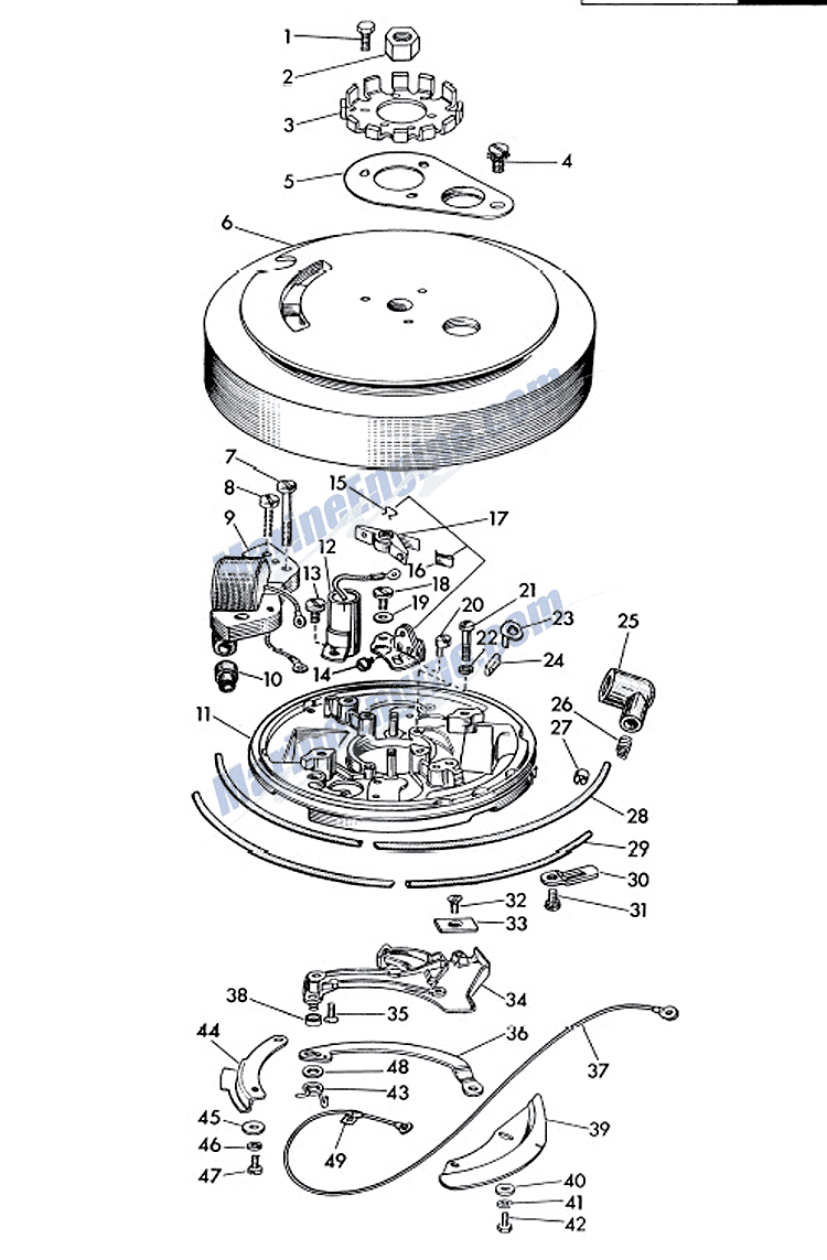 Johnson Magneto Group Parts For 1957 35hp Rd