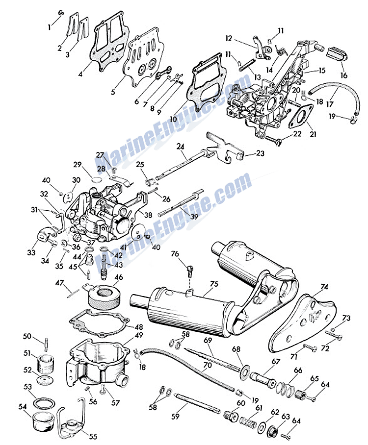 Purchase BB2A1913 1958 Evinrude 7.5 HP 7524 Intake Manifold With Reeds