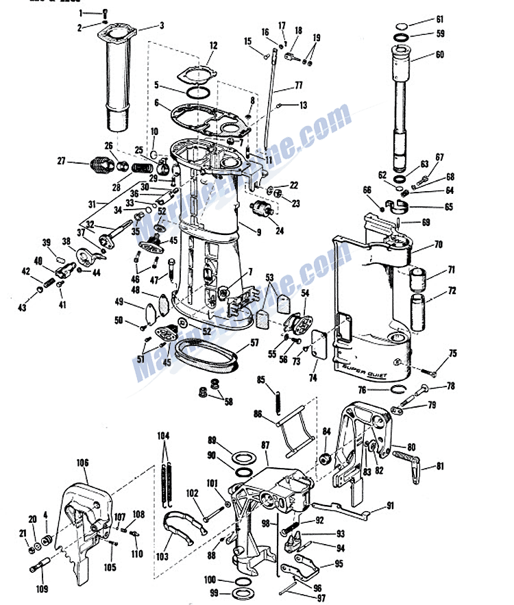 Johnson Lower Unit Group Parts For 1960 40hp Rd