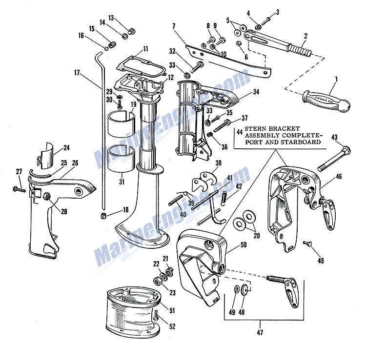 Johnson Lower Unit Group Parts For 1963 3hp Jw