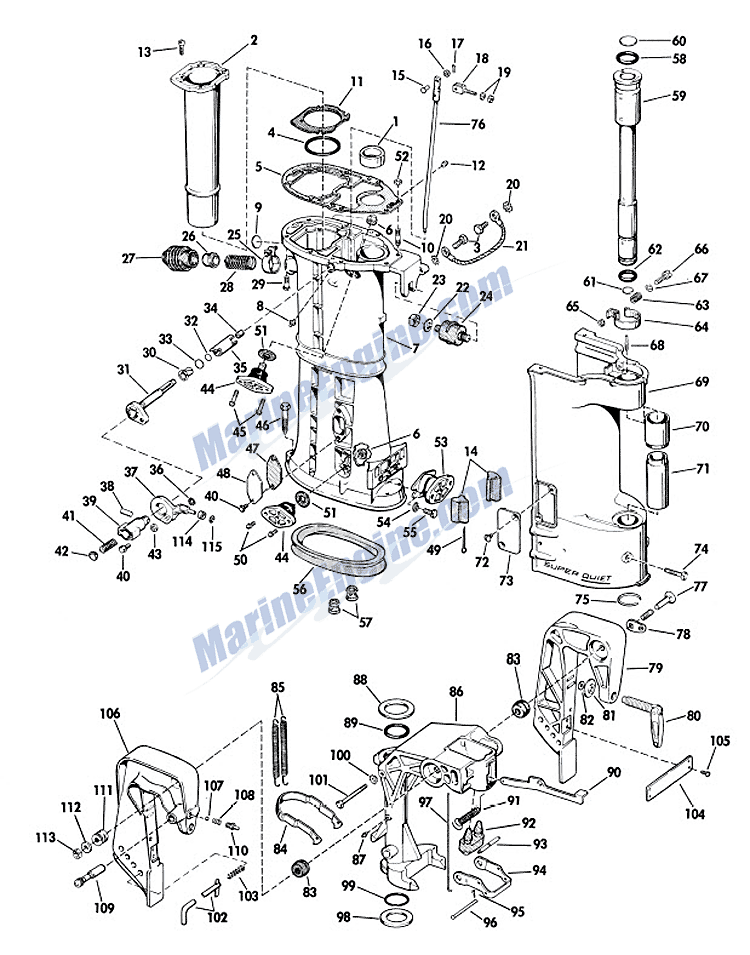 Johnson Lower Unit Group Parts For 1966 40hp Rds