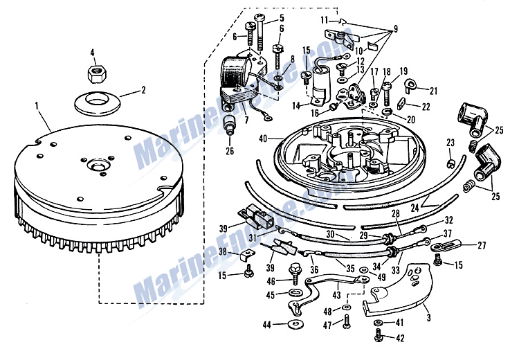 Johnson Magneto Group Parts For 1967 9 5hp Mq