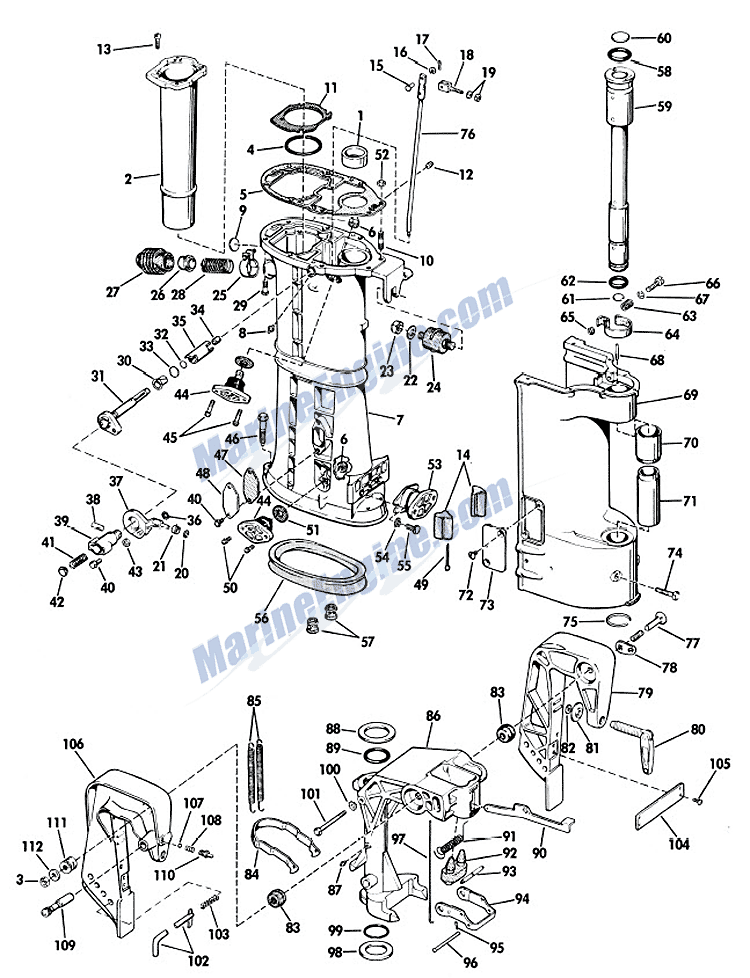 Johnson Lower Unit Group Parts For 1967 40hp Rd