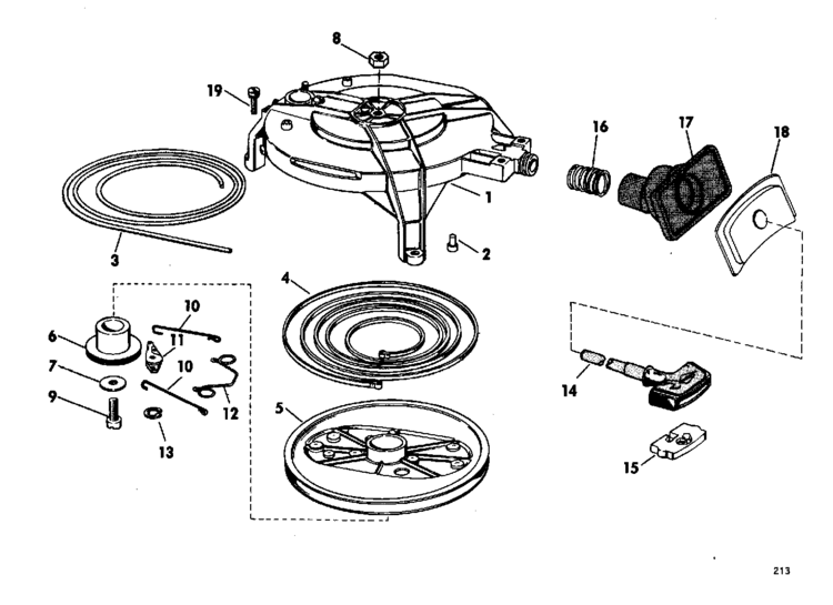 Johnson Starter Group Parts for 1968 20hp FD-22M Outboard ... dodge neon engine parts diagram 