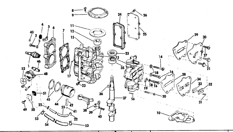 Johnson Powerhead Group Parts For 1970 4hp 4r70e Outboard Motor