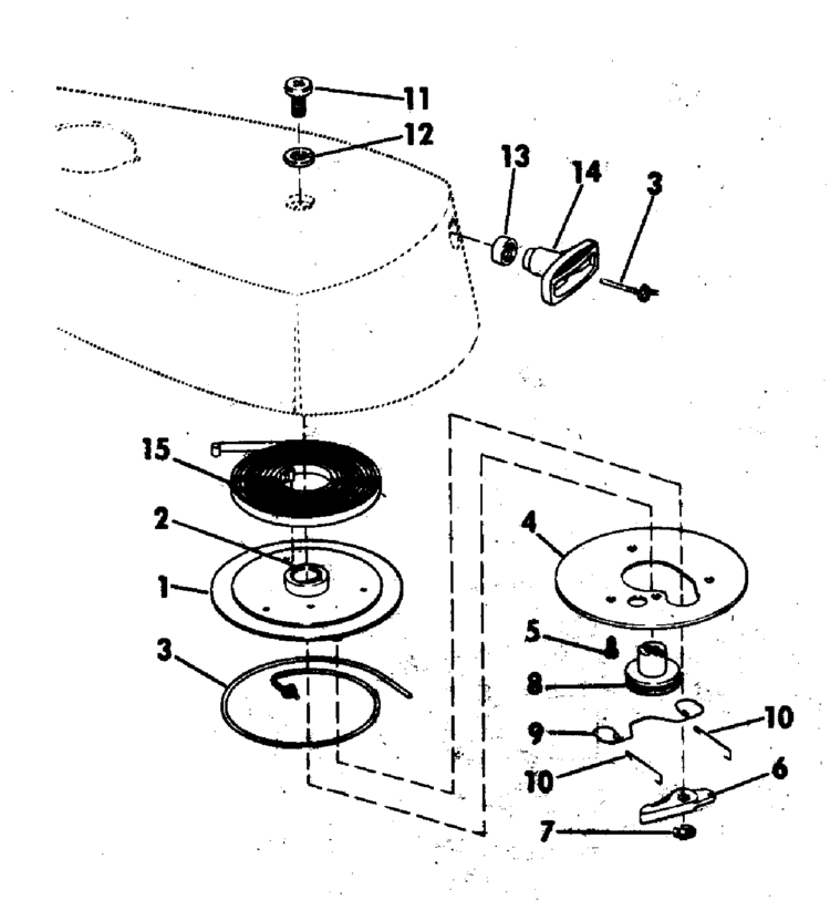 Johnson Rewind Starter Parts for 1976 2hp 2R76S Outboard Motor volvo penta schematic part diagrams 