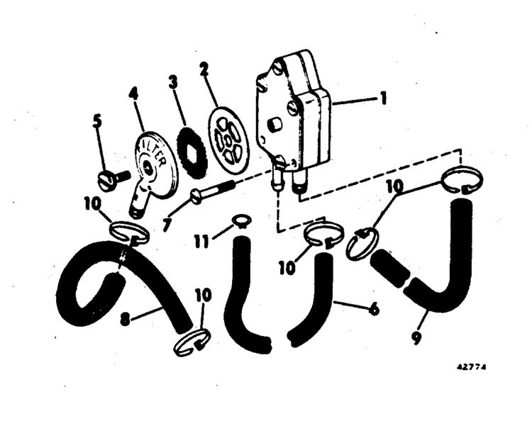 Johnson Fuel Pump Parts For 1976 85hp 85etlr76g Outboard Motor