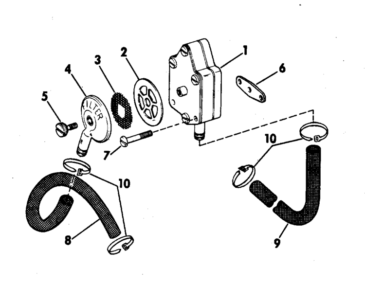 Johnson Fuel Pump Parts for 1978 85hp 85TXLR78C Outboard Motor