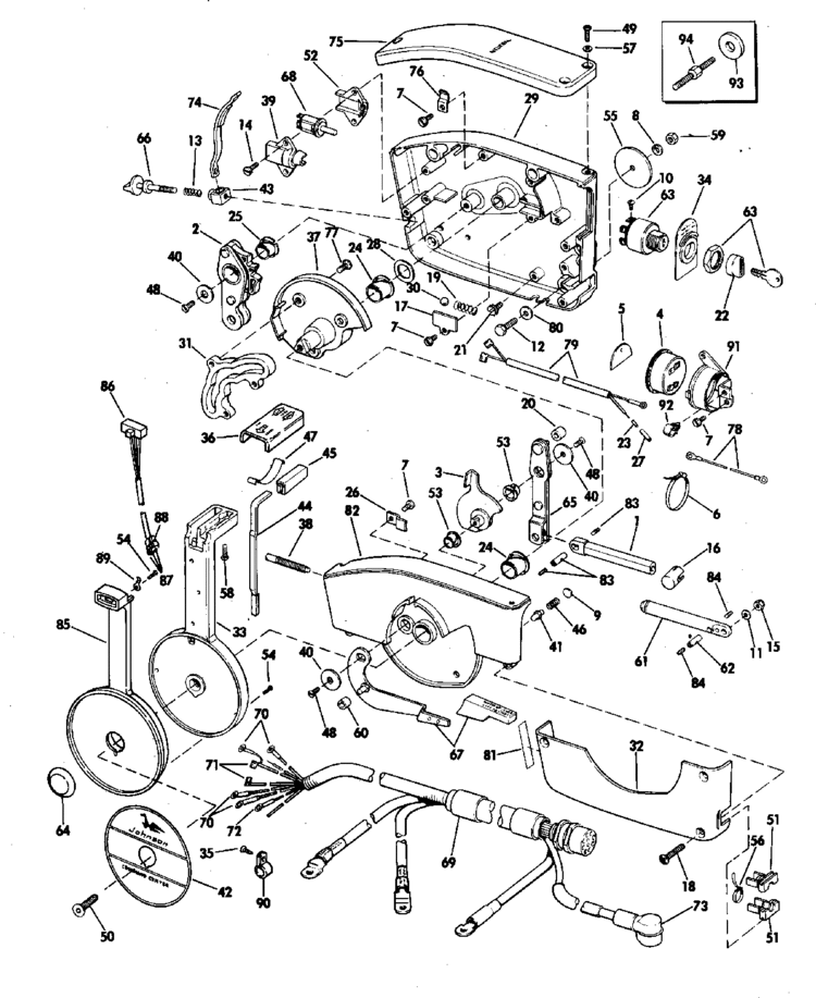 Johnson Remote Control Parts for 1978 175hp 175TX78C Outboard Motor