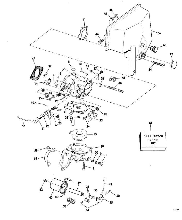 Johnson Carburetor Parts For 1979 35hp 35e79a Outboard Motor