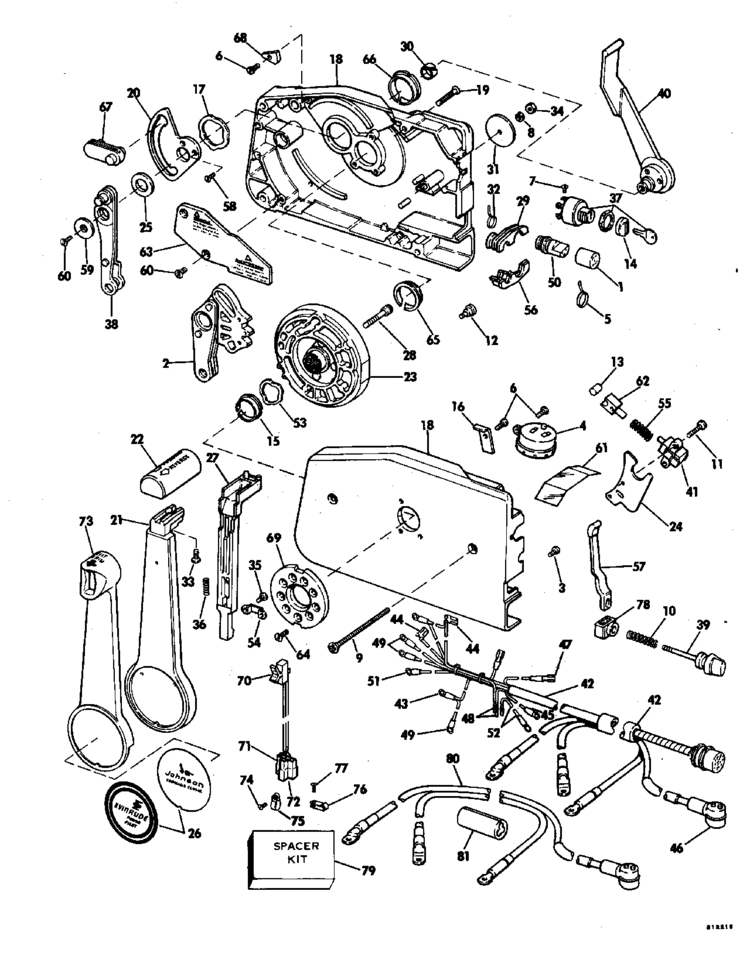 Johnson Remote Control Parts for 1981 90hp J90TXCIM Outboard Motor