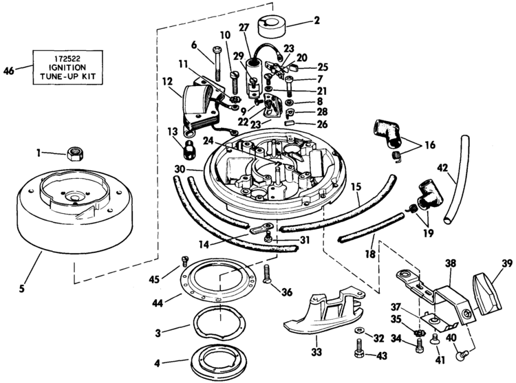 Evinrude Ignition Parts for 1985 4hp E4BRHCOB Outboard Motor