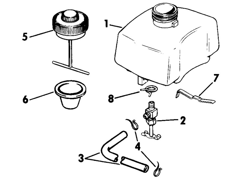 fuel tank Parts for 1986 1.2hp jcocdr Outboard Motor