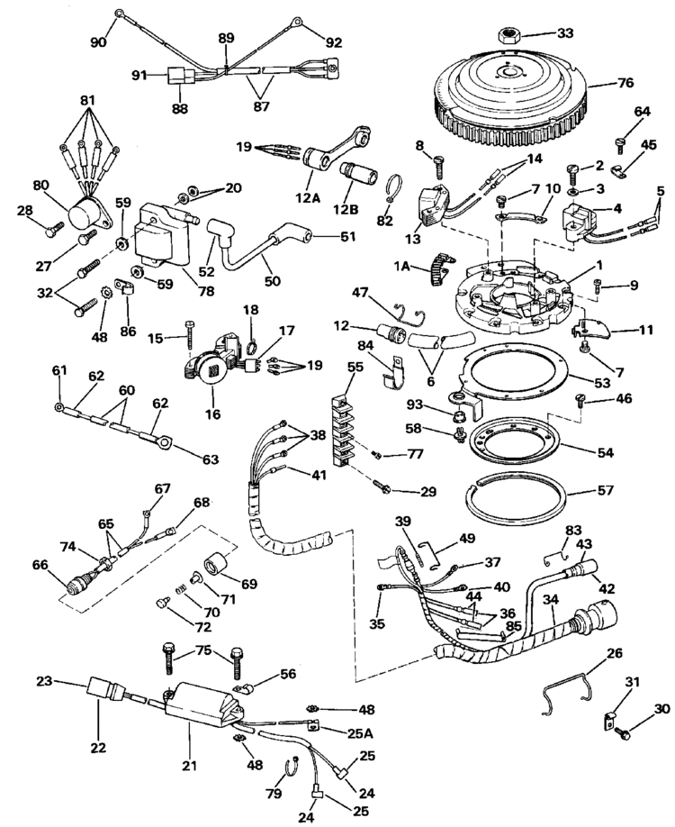 Evinrude Ignition System Parts For 1988 50hp E50beccs