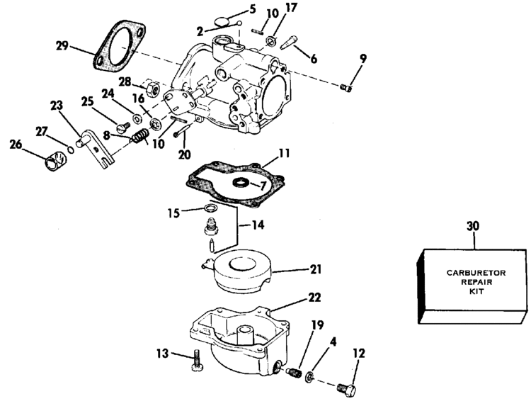 carburetor Parts for 1988 48hp e48eslccc Outboard Motor
