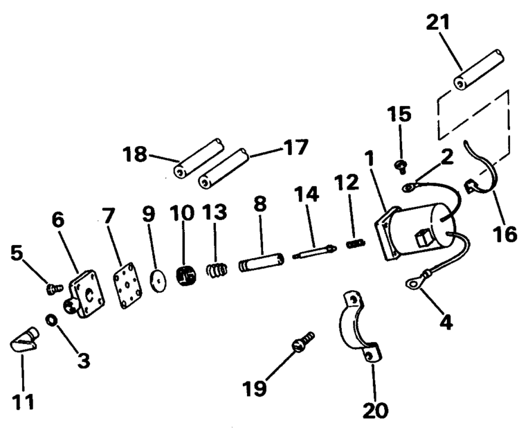 primer system Parts for 1988 48hp j48eslccc Outboard Motor