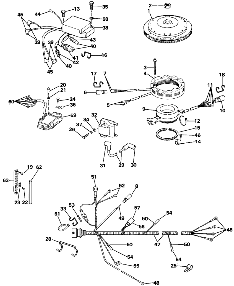 Evinrude Ignition System Parts For 1988 100hp W100wtxm