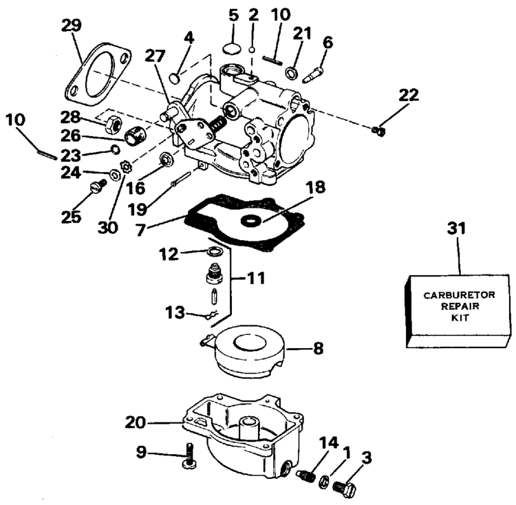 Evinrude Carburetor Parts for 1988 60hp E60TLCCR Outboard ... 69 chrysler outboard parts diagram 