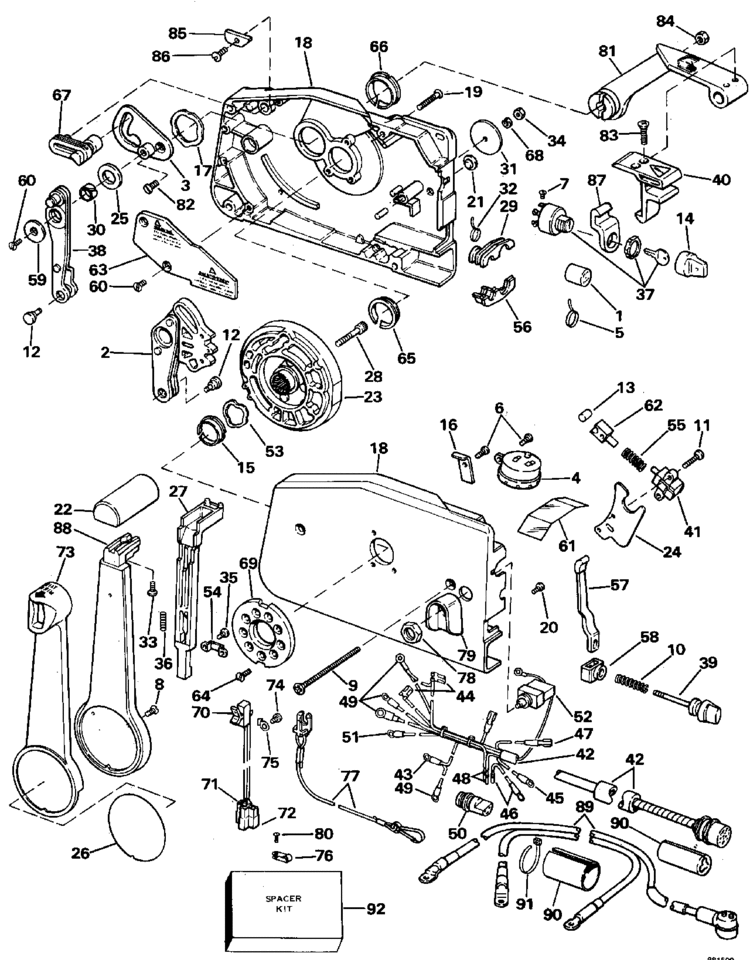 Evinrude Remote Control Parts For 1988 60hp E60ttlccr