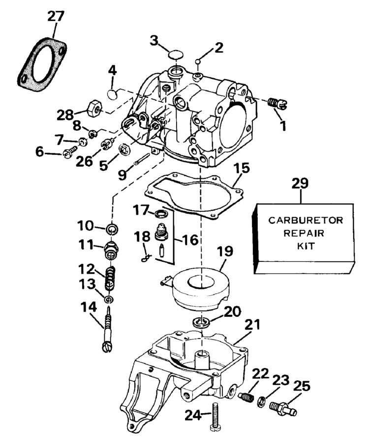 Johnson Carburetor Parts for 1989 30hp J30RCED Outboard Motor
