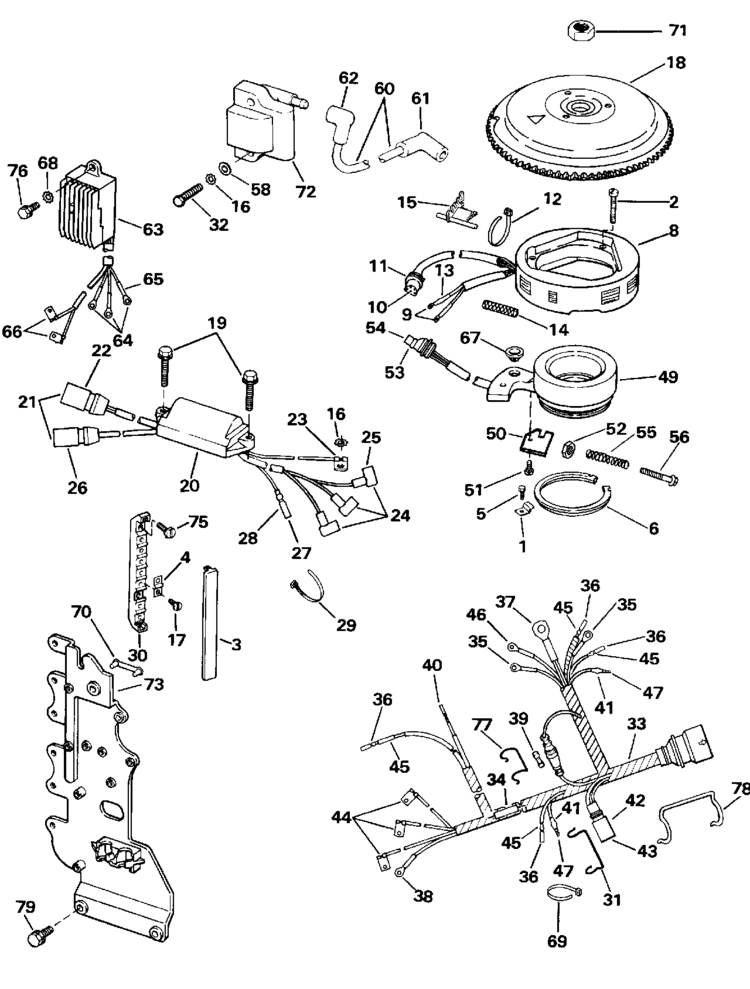 ignition system Parts for 1992 60hp j60tlene Outboard Motor