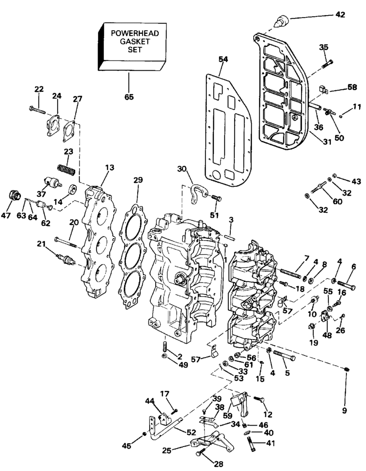 Johnson Cylinder  U0026 Crankcase Parts For 1992 60hp J60ttlene