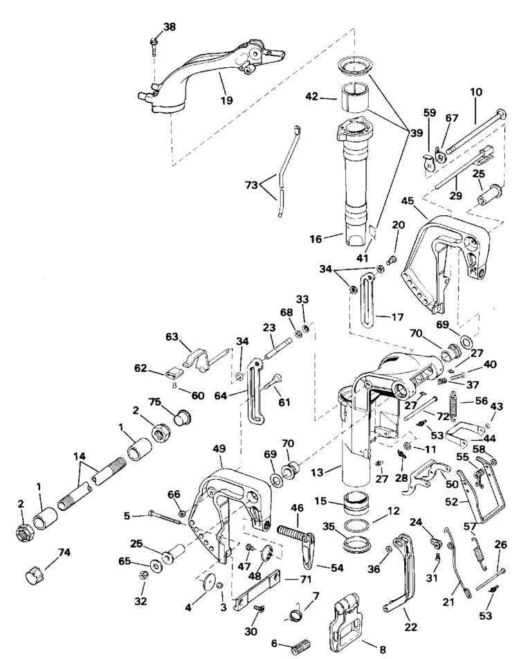 0319049 OMC reverse lock Bellcrank 319049