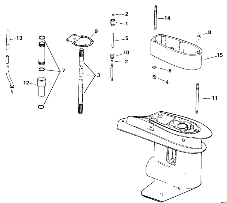 Evinrude Extension Kit Assy. 22.5 In. Parts for 1994 30hp E30RERM