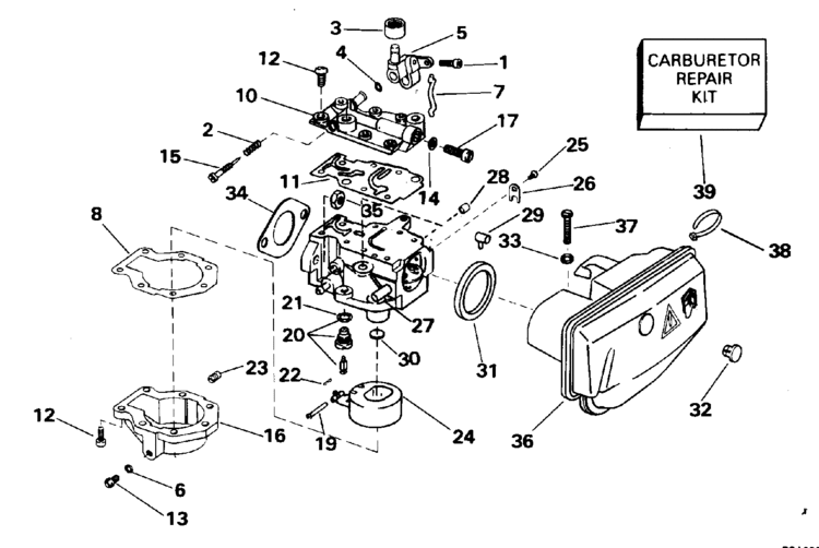 Johnson Carburetor Parts for 1995 9.9hp J10SELEOE Outboard Motor