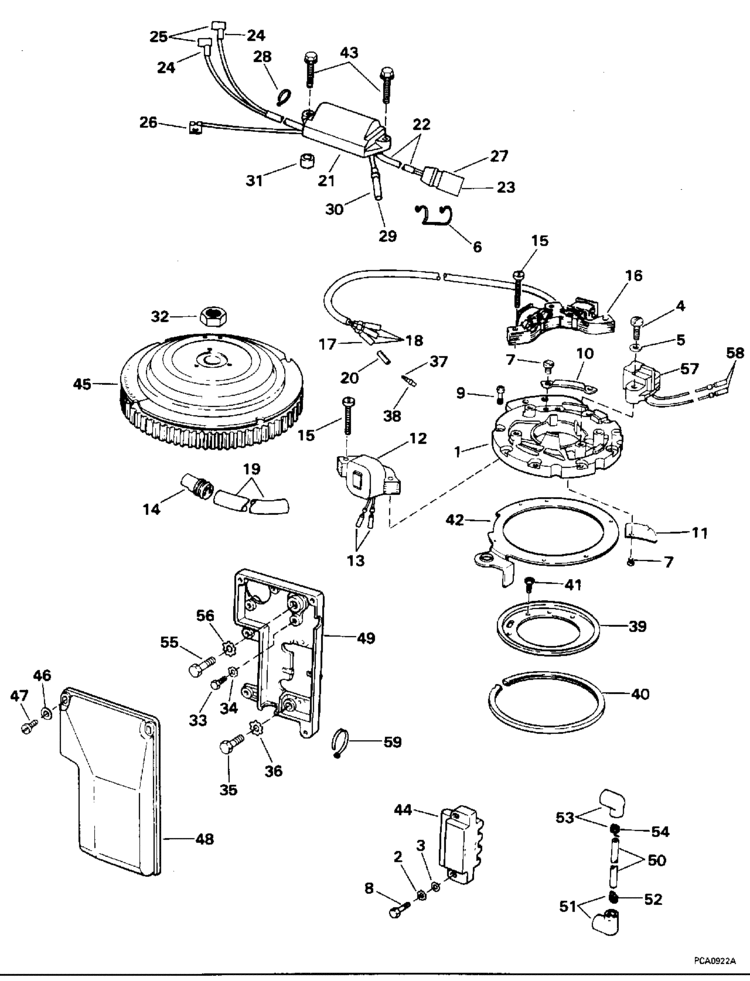 ignition system - 40 rope start Parts for 1996 40hp j40tleds Outboard Motor