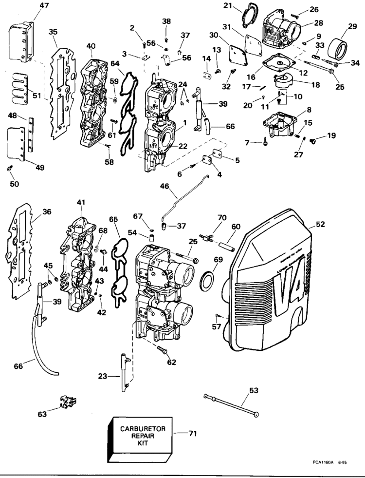 Johnson Carburetor  U0026 Intake Manifold Parts For 1996 115hp