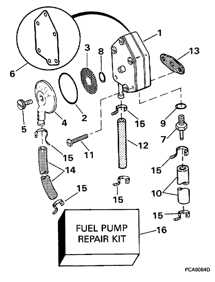 Johnson Fuel Pump Parts for 1998 25hp BJ25BALECM Outboard Motor