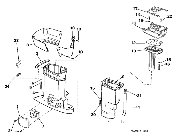 exhaust housing Parts for 1998 70hp bj70tlecb Outboard Motor